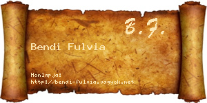 Bendi Fulvia névjegykártya